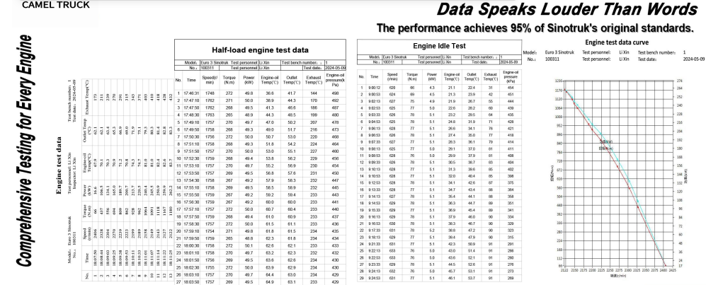 Exact Data of Rebuilding engine testing 